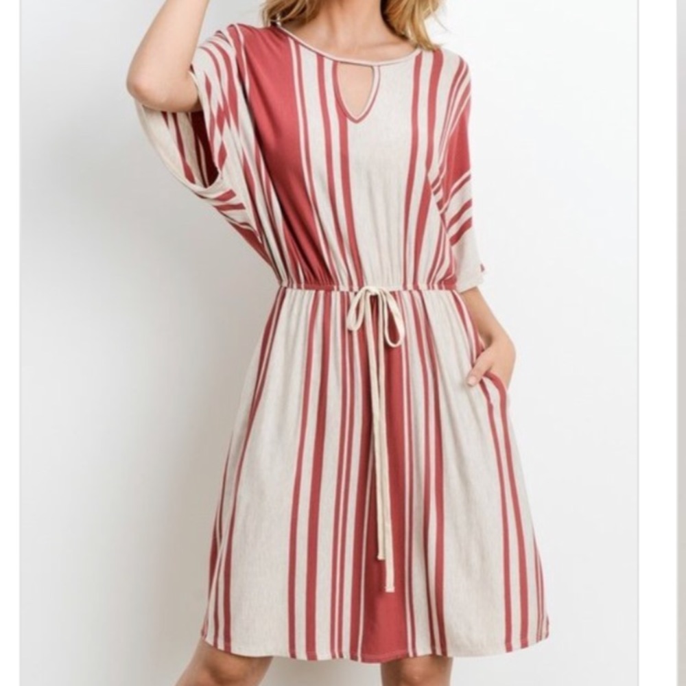 Striped Belted Dress